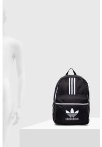 adidas Originals plecak kolor czarny duży z nadrukiem. Kolor: czarny. Materiał: materiał. Wzór: nadruk #6