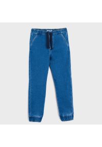 Sinsay - Jeansy jogger - Niebieski. Kolor: niebieski. Materiał: jeans