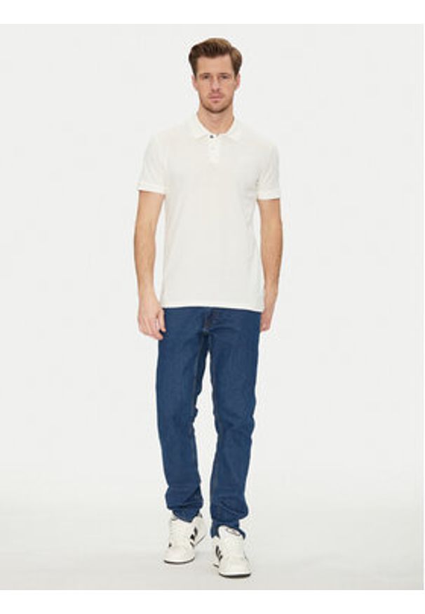 Blend Polo 20717857 Biały Regular Fit. Typ kołnierza: polo. Kolor: biały. Materiał: bawełna