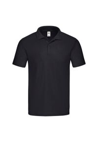FRUIT OF THE LOOM - Oryginalna Koszulka Polo Dla Dorosłych Unisex. Typ kołnierza: polo. Kolor: czarny