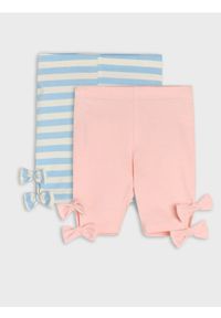 Sinsay - Legginsy z ozdobnymi kokardkami 2 pack - kremowy. Kolor: kremowy