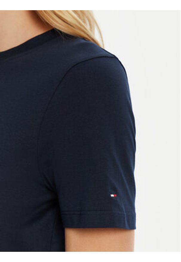 TOMMY HILFIGER - Tommy Hilfiger T-Shirt WW0WW45428 Granatowy Regular Fit. Kolor: niebieski. Materiał: bawełna