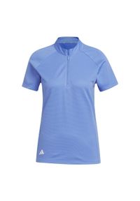 Adidas - Textured Golf Polo. Typ kołnierza: polo, golf. Kolor: niebieski. Materiał: materiał