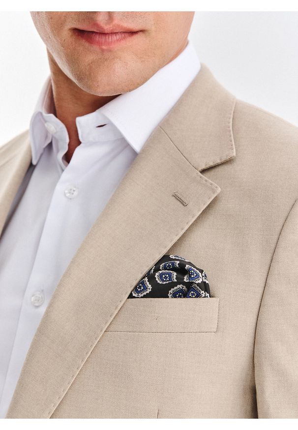 Pako Lorente - PAKO LORENTE – Beżowa marynarka męska. Kolor: szary, beżowy, brązowy. Materiał: elastan, wiskoza, poliester. Sezon: jesień