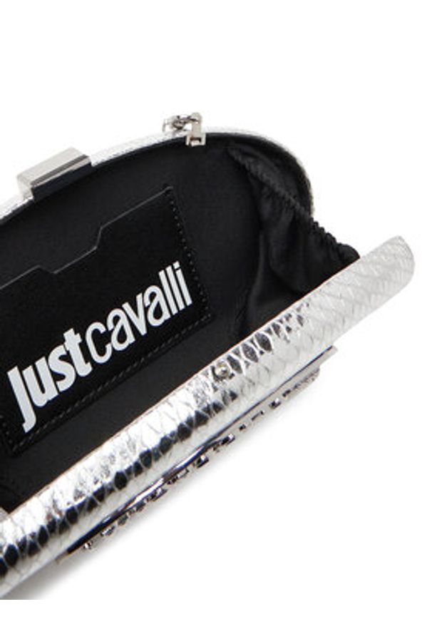 Just Cavalli Torebka 79RA4BZ4 Srebrny. Kolor: srebrny. Materiał: skórzane