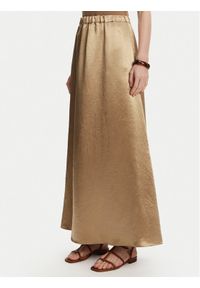 Max Mara Spódnica trapezowa Nuevo 2516101028 Beżowy Regular Fit. Kolor: beżowy. Materiał: acetat
