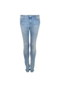 Calvin Klein Jeansy "Super Skinny". Materiał: jeans. Wzór: aplikacja