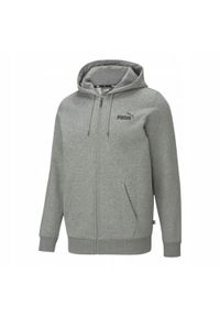 Puma - Męska Bluza Z Kapturem Essential Big Logo Evening Full Zip. Typ kołnierza: kaptur. Kolor: szary