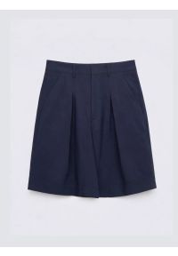 Big-Star - Szorty damskie z domieszką lnu granatowe Maryliana 403. Kolor: niebieski. Materiał: len. Styl: klasyczny, elegancki #2