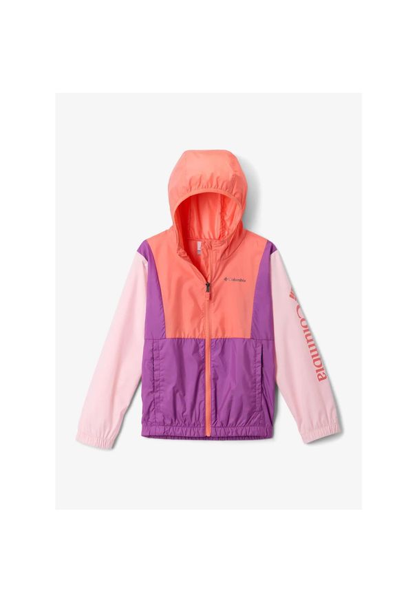 columbia - Kurtka wiatrówka dziewczęca Columbia Lily Basin II Jacket. Kolor: różowy. Materiał: softshell. Sport: turystyka piesza