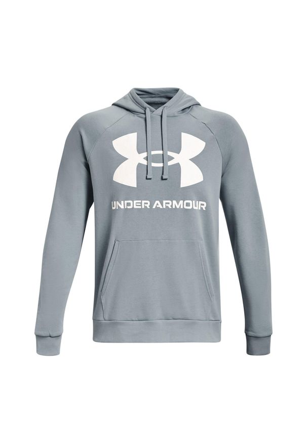 Bluza fitness męska Under Armour Rival Fleece Big Logo HD z kapturem. Typ kołnierza: kaptur. Kolor: szary. Sport: fitness