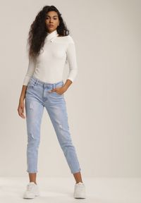 Renee - Kremowa Bluzka Mathyxio. Kolor: beżowy. Materiał: jeans, bawełna, dzianina. Długość rękawa: długi rękaw. Długość: długie #2