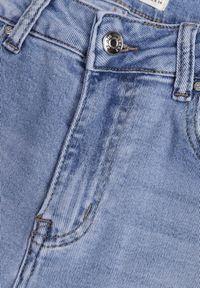 Renee - Niebieskie Jeansy Slim z Bawełny Ozdobione Przetarciami Vikiania. Okazja: na co dzień. Kolor: niebieski. Wzór: aplikacja. Styl: casual #7