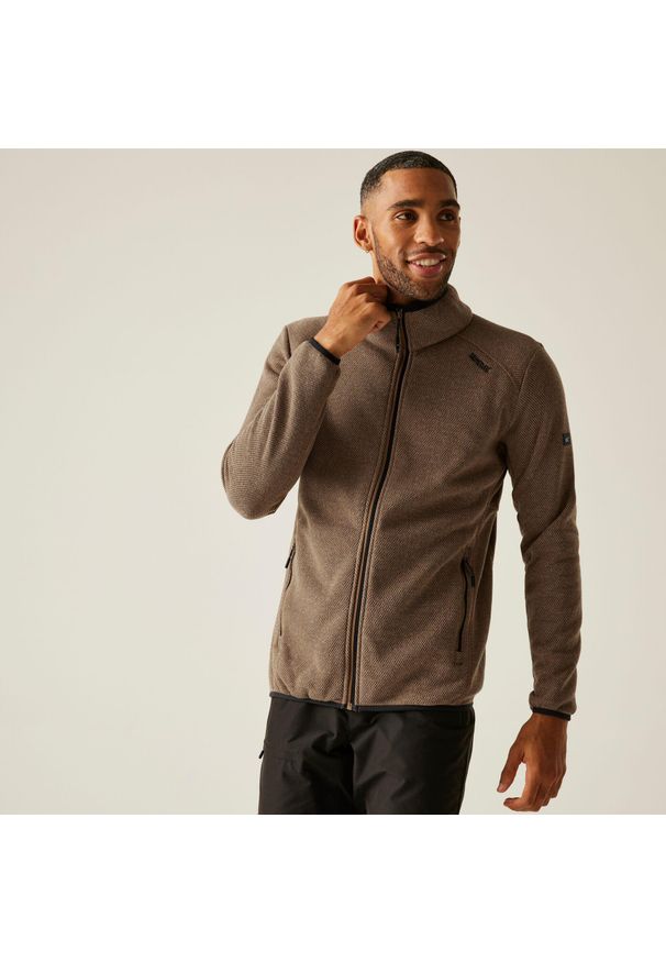 Regatta - Polar męski rozsuwany Torrens. Kolor: brązowy. Materiał: polar. Sport: turystyka piesza