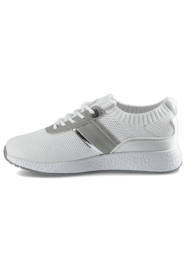 Big-Star - Białe Sneakersy Big Star Damskie Półbuty Lekkie. Okazja: na co dzień. Zapięcie: sznurówki. Kolor: biały. Materiał: materiał. Szerokość cholewki: normalna