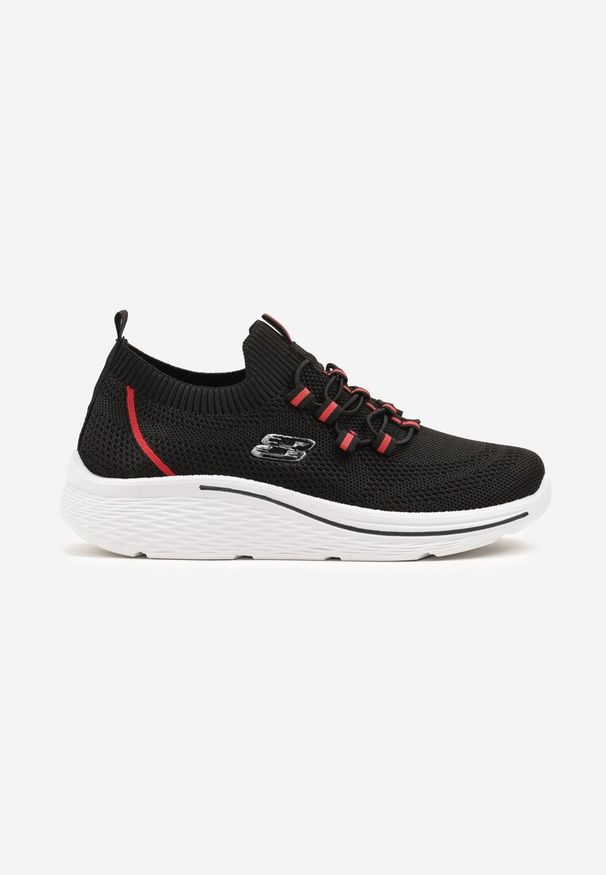 Renee - Czarne Wsuwane Buty Sportowe Sneakersy z Elastyczną Cholewką Telithiela. Okazja: na co dzień. Zapięcie: bez zapięcia. Kolor: czarny. Materiał: dzianina. Szerokość cholewki: normalna. Wzór: aplikacja