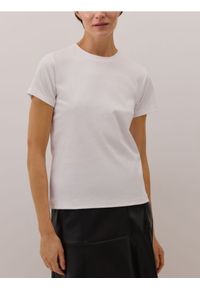 Reserved - Bawełniany t-shirt - biały. Kolor: biały. Materiał: bawełna