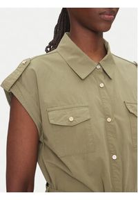 Gaudi Sukienka koszulowa 511BD15016 Zielony Regular Fit. Kolor: zielony. Materiał: bawełna. Typ sukienki: koszulowe #4