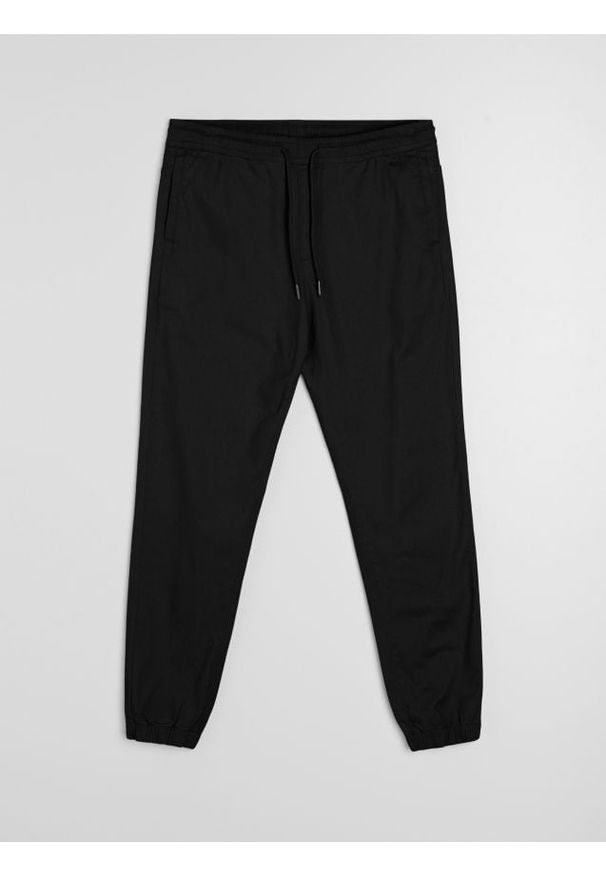 Sinsay - Bawełniane spodnie jogger - czarny. Kolor: czarny. Materiał: bawełna