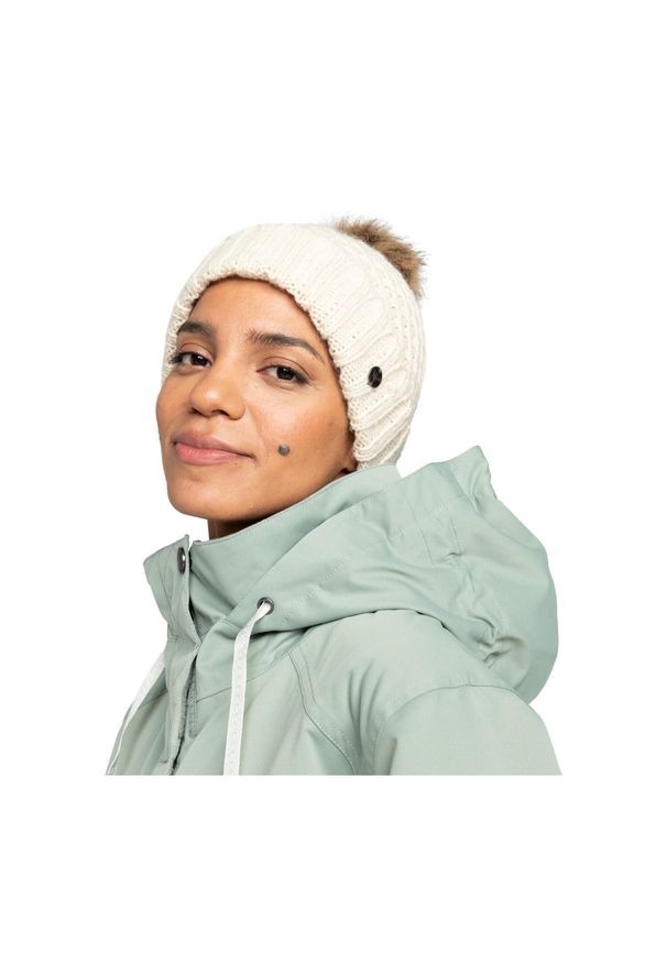 Roxy - Czapka z mankietem dla Kobiety BLIZZARD Beżowy. Kolor: żółty. Materiał: dzianina, futro, polar, akryl, syntetyk