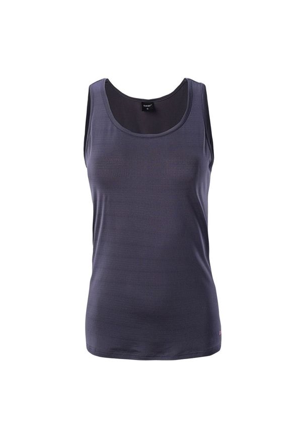 Hi-tec - Koszulka bezrękawnik damski Hi-Tec Lady Lesu - ciemnoszara, Rozmiar S. Kolor: szary. Materiał: poliester, elastan, skóra, materiał. Długość rękawa: bez rękawów. Sport: fitness