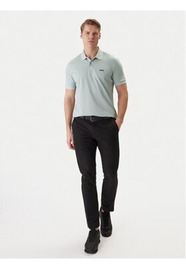 BOSS Polo PL_GOC Chip Pattern 50554591 Turkusowy Regular Fit. Typ kołnierza: polo. Kolor: turkusowy. Materiał: bawełna