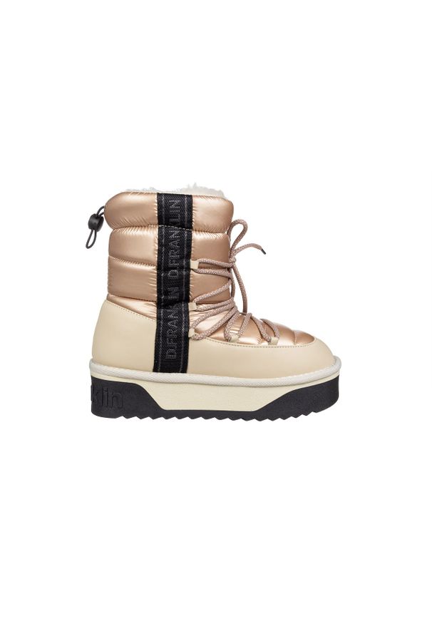 D.Franklin - Śniegowce D Franklin Boots Nordic V2 Bomb Beig 206004, Beżowy, Materiał - 40. Wysokość cholewki: za kostkę. Zapięcie: pasek. Kolor: beżowy. Materiał: tkanina. Szerokość cholewki: normalna. Sezon: zima