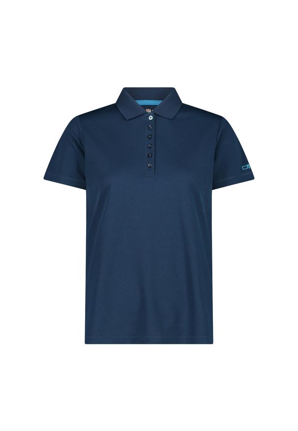Damska koszulka polo CMP. Typ kołnierza: polo. Kolor: niebieski
