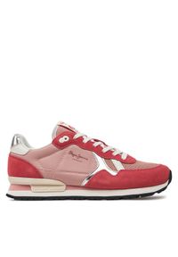 Pepe Jeans Sneakersy Brit Heritage W PLS31474 Różowy. Kolor: różowy. Materiał: materiał #1