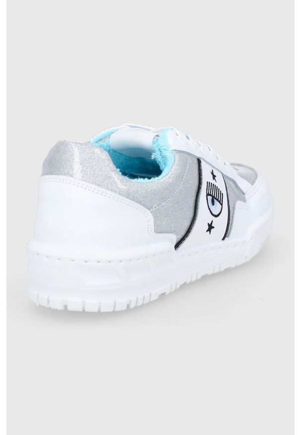 Chiara Ferragni - Buty Silver Glass Glit. Nosek buta: okrągły. Zapięcie: sznurówki. Kolor: srebrny. Materiał: skóra, guma