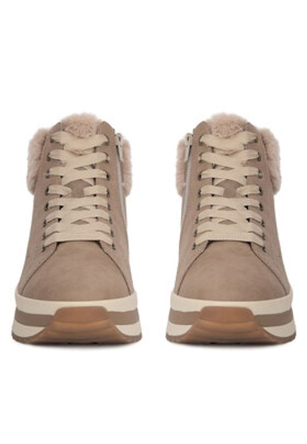 Rieker Revolution Lifestyle Botki W0961-20 Beżowy. Kolor: beżowy. Materiał: skóra