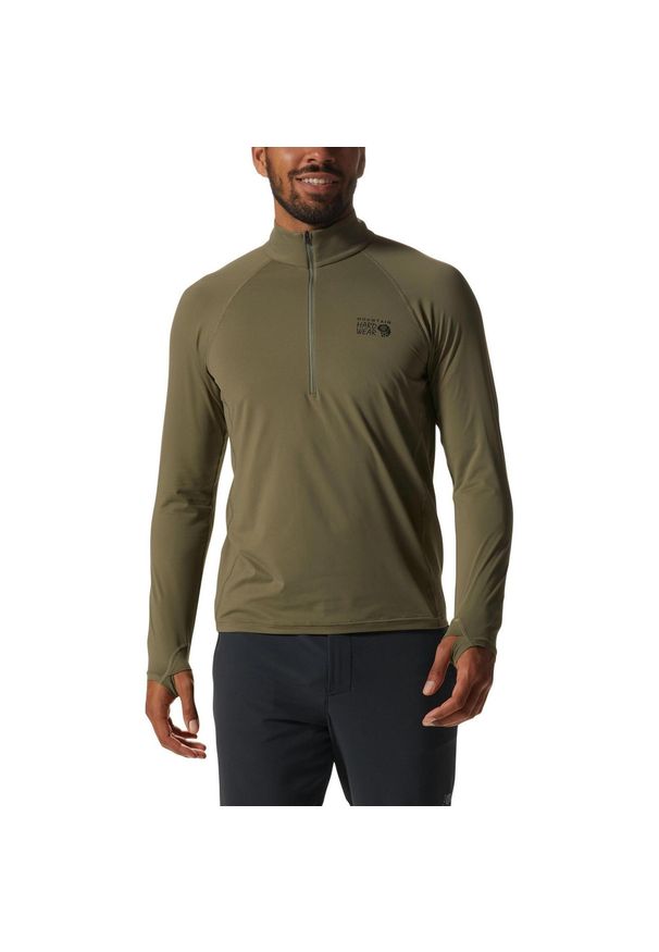 MOUNTAIN HARDWEAR - T-shirt męski Mountain Hardwear Crater Lake HZ. Okazja: na co dzień. Kolor: zielony. Długość rękawa: długi rękaw. Styl: casual, sportowy
