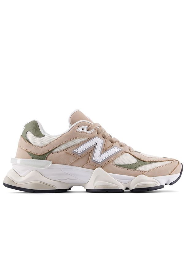 Buty unisex New Balance U90606BI - beżowe. Okazja: na co dzień. Kolor: beżowy. Materiał: materiał, syntetyk, guma, skóra. Szerokość cholewki: normalna. Sport: turystyka piesza