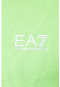 EA7 Emporio Armani t-shirt męski kolor zielony gładki. Kolor: zielony. Materiał: dzianina. Długość rękawa: krótki rękaw. Długość: krótkie. Wzór: gładki. Styl: sportowy, klasyczny #4