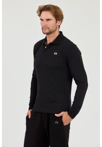 La Martina - LA MARTINA Czarny męski longsleeve polo Piquet Stretch, Rozmiar XL. Typ kołnierza: polo. Kolor: czarny. Długość rękawa: długi rękaw