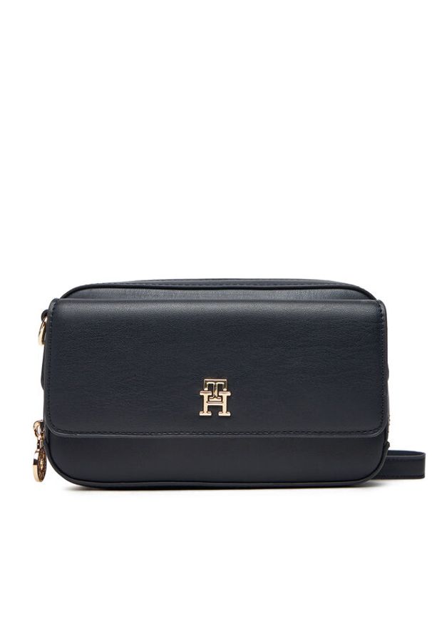 TOMMY HILFIGER - Tommy Hilfiger Torebka Th Icon AW0AW17680 Granatowy. Kolor: niebieski. Materiał: skórzane