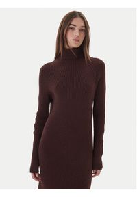 Kontatto Sukienka dzianinowa 3M0853C Brązowy Regular Fit. Kolor: brązowy. Materiał: syntetyk #4
