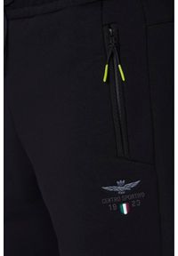 Aeronautica Militare - AERONAUTICA MILITARE Czarne męskie dresowe spodnie Sporty, Rozmiar S. Kolor: czarny. Materiał: dresówka #6
