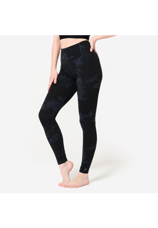 DOMYOS - Legginsy do tańca nowoczesnego damskie Starever wysoki stan. Stan: podwyższony. Materiał: elastan, poliamid, materiał. Sport: taniec