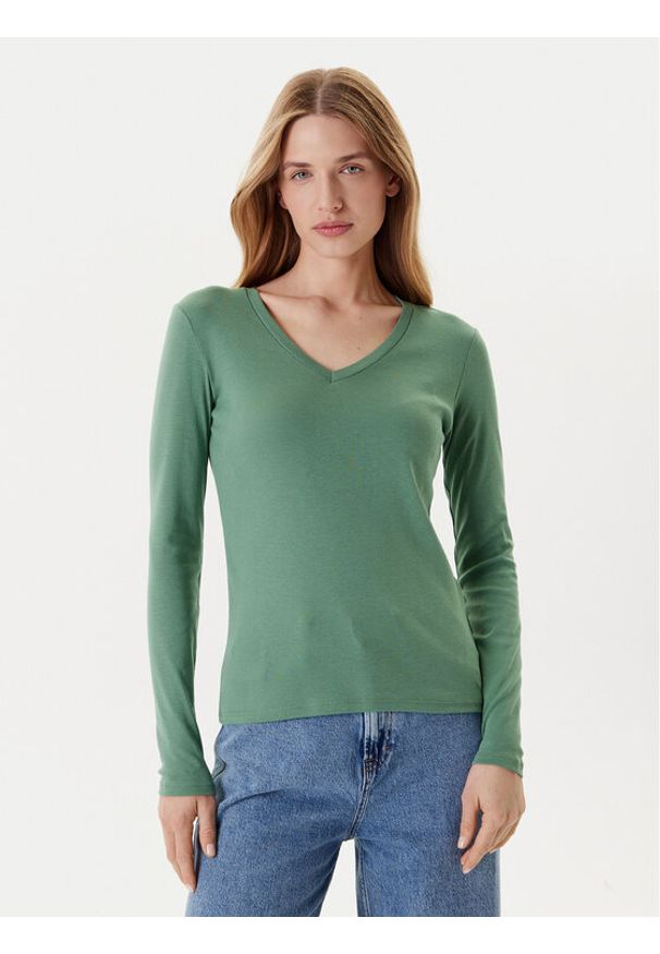 United Colors of Benetton - United Colors Of Benetton Bluzka 3GA2E4245 Zielony Regular Fit. Kolor: zielony. Materiał: bawełna