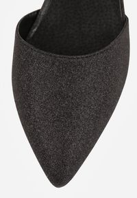 Renee - Czarne Czółenka Vices Ozdobione Brokatem na Słupku ze Skórzaną Wkładką Ozdobione Brokatem Leanelith. Okazja: na ślub cywilny, na wesele. Nosek buta: szpiczasty. Zapięcie: pasek. Kolor: czarny. Wzór: aplikacja. Materiał: skóra. Obcas: na słupku. Styl: wizytowy. Wysokość obcasa: średni #5