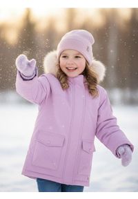 Sinsay - Kurtka z kapturem obszytym futerkiem - fioletowy. Typ kołnierza: kaptur. Kolor: fioletowy. Materiał: futro #1
