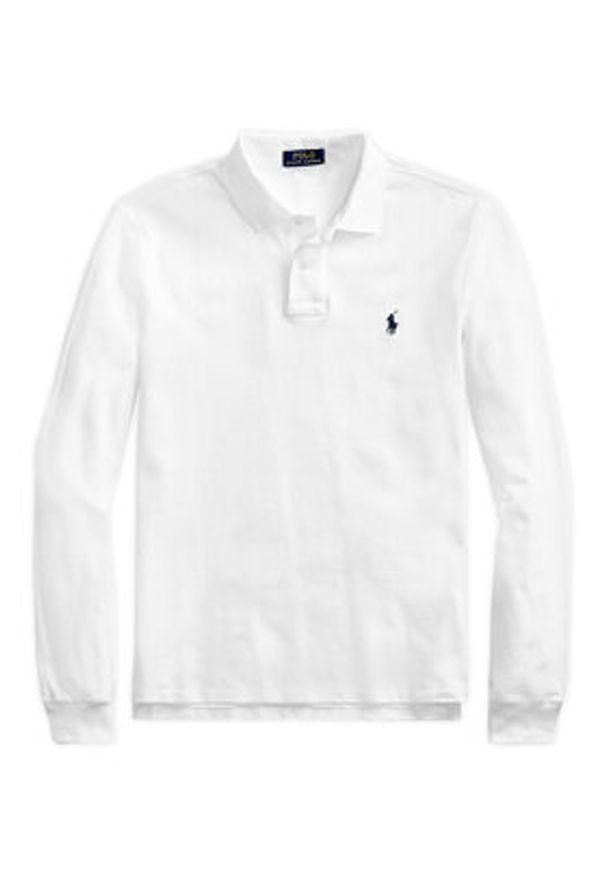 Polo Ralph Lauren Polo 710681126001 Biały Slim Fit. Typ kołnierza: polo. Kolor: biały. Materiał: bawełna