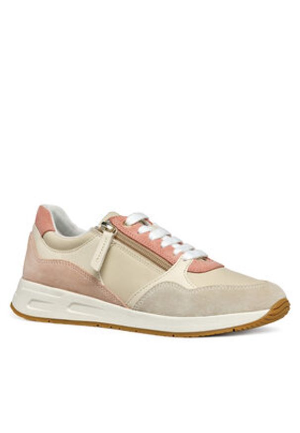 Geox Sneakersy D Bulmya D36NQB 01122 C1SH6 Beżowy. Kolor: beżowy. Materiał: zamsz, skóra