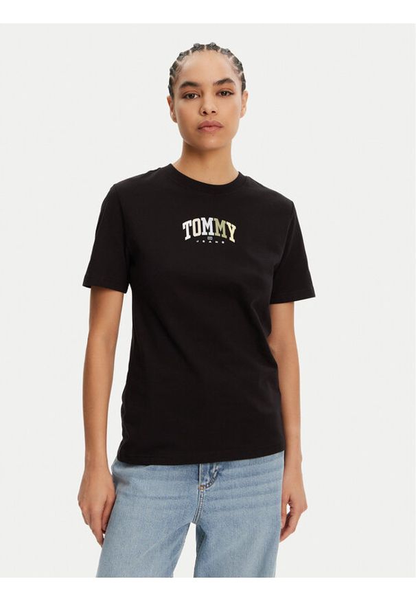 Tommy Jeans T-Shirt Color Varsity DW0DW21337 Czarny Relaxed Fit. Kolor: czarny. Materiał: bawełna