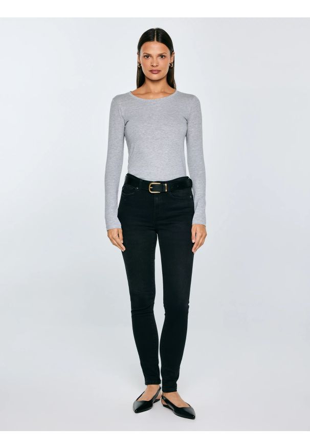 Big-Star - Bluzka damska z długim rękawem szara Classic 991. Kolor: szary. Materiał: jeans. Długość rękawa: długi rękaw. Długość: długie. Wzór: aplikacja. Styl: klasyczny