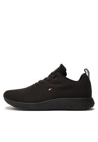 TOMMY HILFIGER - Tommy Hilfiger Sneakersy Corporate Knit Rib Runner FM0FM02838 Czarny. Kolor: czarny. Materiał: materiał #5