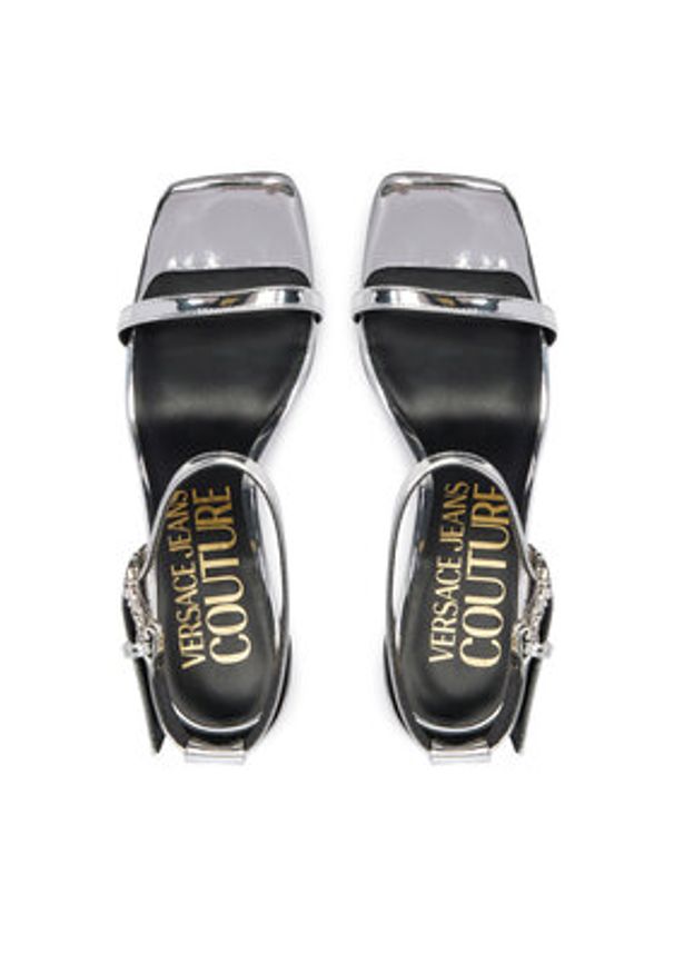 Versace Jeans Couture Sandały 80VA3S76 ZS406 Srebrny. Kolor: srebrny. Materiał: skóra