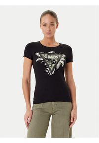 Guess T-Shirt W5YI13 J1314 Czarny Regular Fit. Kolor: czarny. Materiał: bawełna