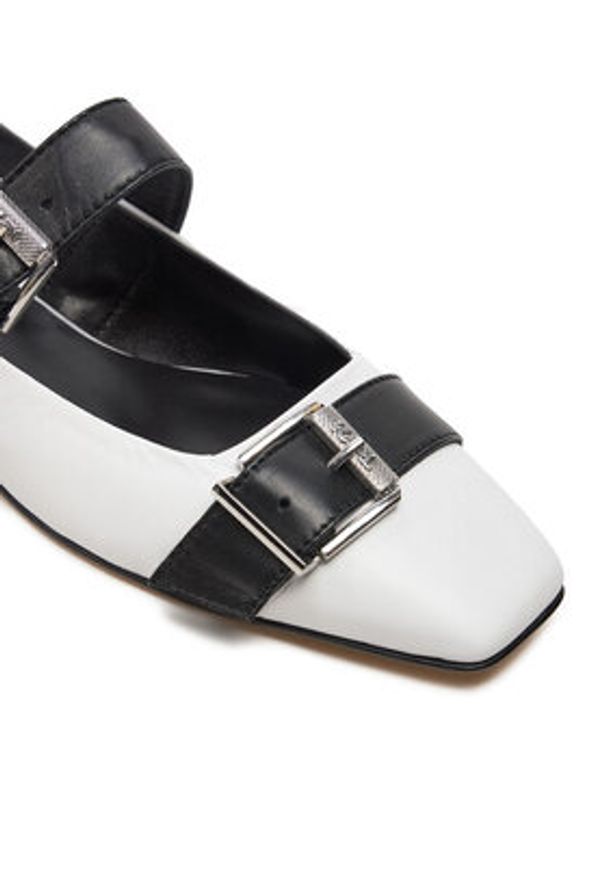 Karl Lagerfeld - KARL LAGERFELD Baleriny Konnie KL40186 Biały. Kolor: biały. Materiał: skóra